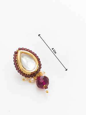 gold plated maroon beaded necklace set 5