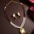 gold plated maroon beaded necklace set