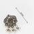 oxidized silver floral leaf chain necklace set with stone accents, circular pendant and ghungroo earrings