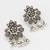 oxidized silver layered floral necklace set with ghungroo pendant and stud earrings