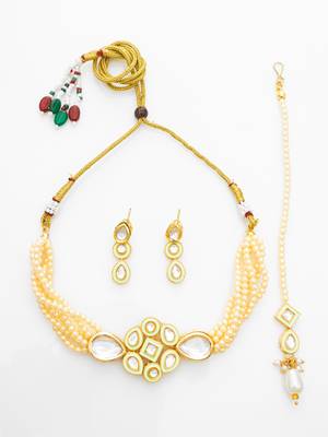 pearl kundan choker set 2