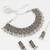 navratri special oxidized silver broad choker necklace set with ghungroo fringe, earrings and maang tikka