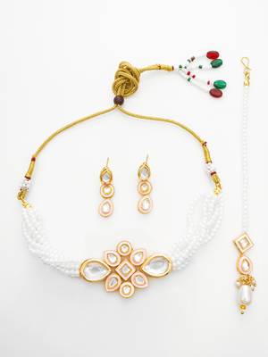 white kundan bridal set 1