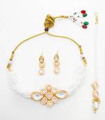 white kundan bridal set