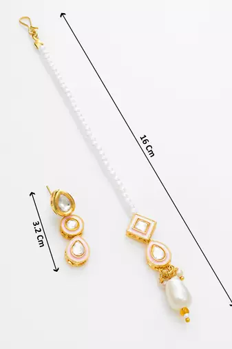 white kundan bridal set