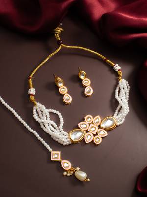 white kundan bridal set 5