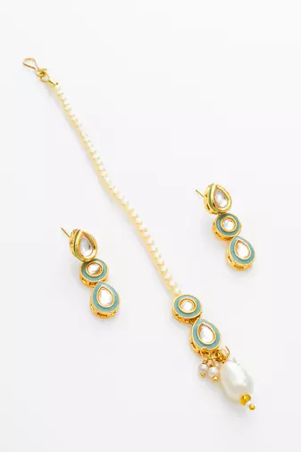 gold plated kundan choker set