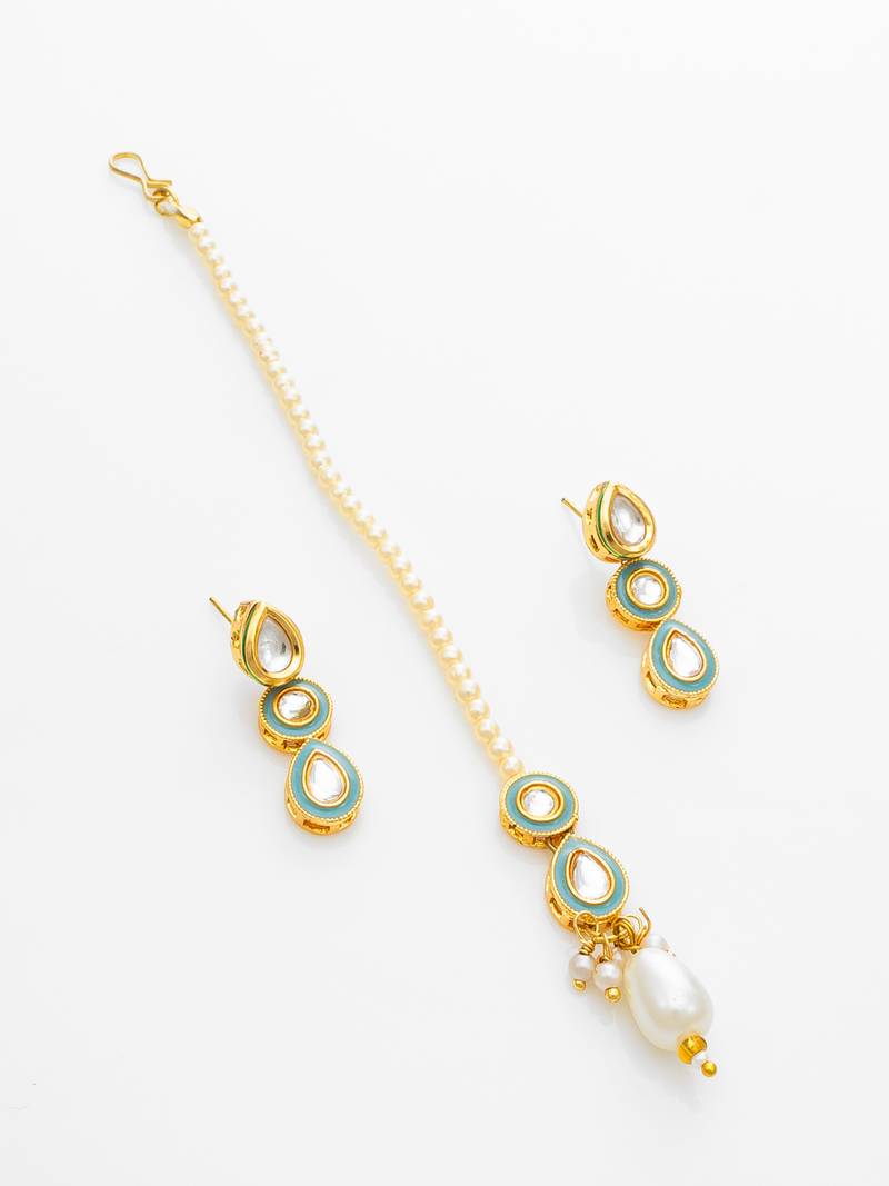 gold plated kundan choker set