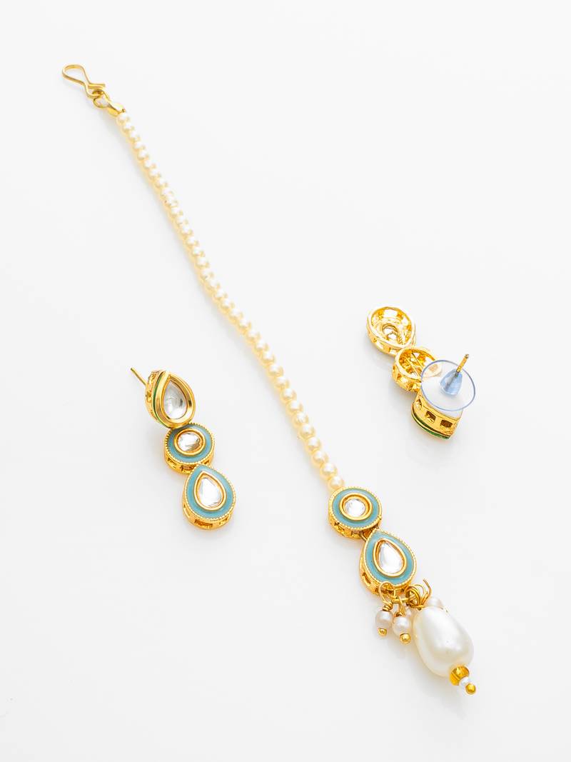 gold plated kundan choker set