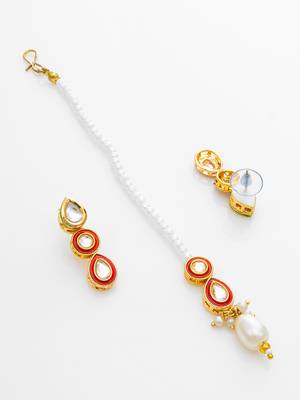 red white kundan choker set 4