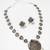 navratri special oxidized silver-tone floral pendant necklace set with earrings