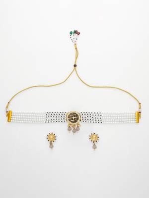 white pearl choker necklace set 2
