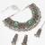 oxidized silver floral choker necklace set with ghungroo drops, earrings and maang tikka