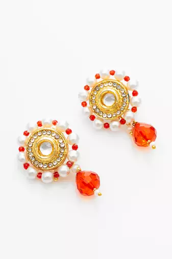 red beaded kundan choker set