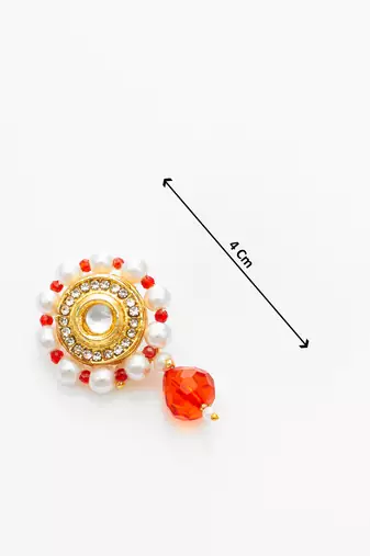 red beaded kundan choker set