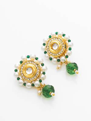 gold plated green white choker set 4