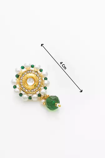 gold plated green white choker set