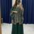 Dark green faux georgette embroidered palazzo set