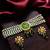 gold plated green white choker set