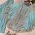 Blue faux georgette embroidered palazzo set