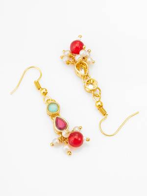 gold plated red beaded choker set 4