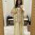 Off white faux georgette embroidered palazzo set