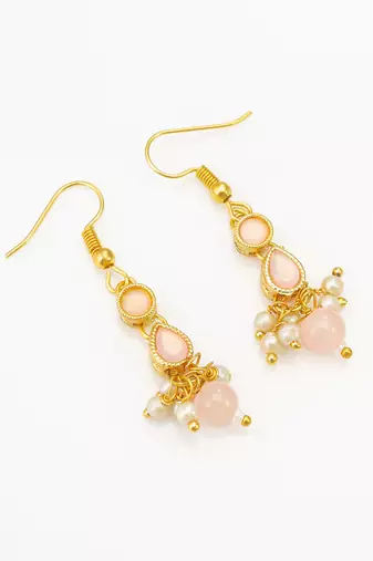 gold plated peach stone choker set