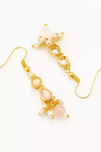 gold plated peach stone choker set