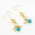 gold plated green beaded necklace set