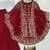 Red faux georgette embroidered palazzo set