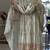 Off white silk blend embroidered gown set
