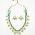gold plated green beads necklace set
