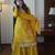 Yellow faux georgette embroidered gharara set