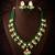 gold plated green beads necklace set