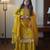 Yellow faux georgette embroidered gharara set