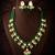 gold plated green beads necklace set