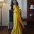 Yellow faux georgette embroidered gharara set