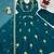 Teal green faux georgette thread gown set