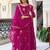 Magenta faux georgette thread gown set