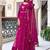 Magenta faux georgette thread gown set