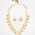 gold plated white bridal necklace set