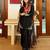 Black cotton silk embroidered palazzo set