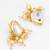 gold plated white bridal necklace set