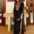 Black cotton silk embroidered palazzo set