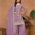 Lavender silk blend embroidered sharara set