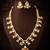 gold plated white bridal necklace set