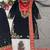 Black cotton silk embroidered palazzo set