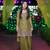 Olive silk blend embroidered palazzo set