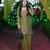 Olive silk blend embroidered palazzo set