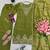 Olive silk blend embroidered palazzo set